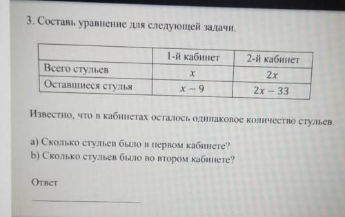 А) Сколько стульев было в первом кабинете?b) Сколько стульев было во втором кабинете?​