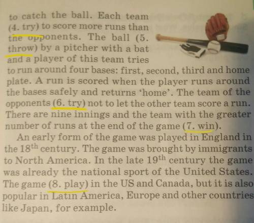 Read about baseball. Put the verbs into present simple active or passive​