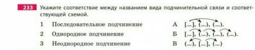 Напишите цифровой диктант. Прослушав предложение, напишите номер со ответствующего вида связи, указа