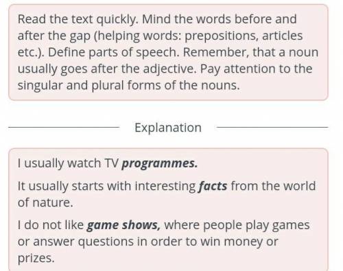 Focusing on modern TV programmes and talk shows. Drag the suitable words from the box to fill in the