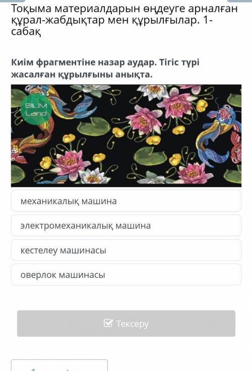 Тоқыма материалдарын өңдеуге арналған құрал-жабдықтар мен құрылғылар. 1-сабақ Киім фрагментіне назар