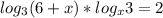 log_{3}(6+x) * log_{x}3=2