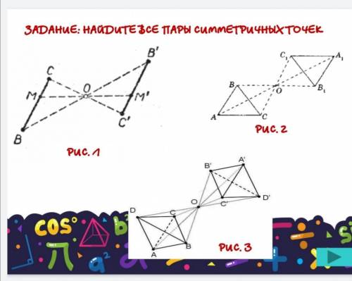 Найдите пары симетричных точек.