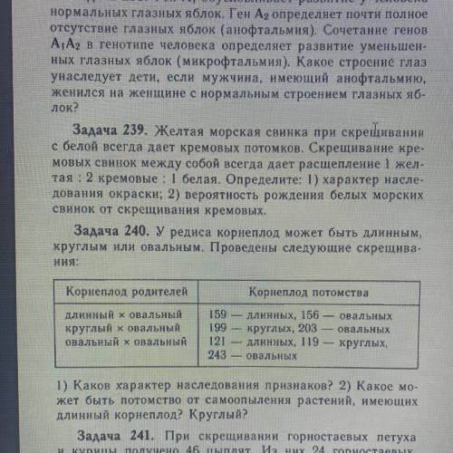 решить задачу номер 240 по биологии