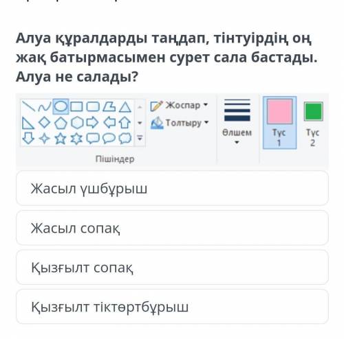 Алуа құралдарды таңдап, тінтуірдің он жақ батырмасымен сурет сала бастады. Алуа не салады? DOGA ◇O0ゆ