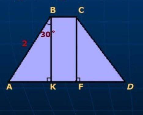 Вычислите высоту CF трапеции ABCD​