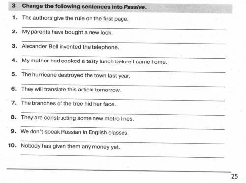с Контрольной Цель задания поставить предложения в Passive voice. Заранее