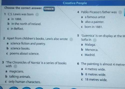 * CS Lewis was born 4 Pablo Picasso's father wasa a famous artistb also a painterc bom in 1881.b in