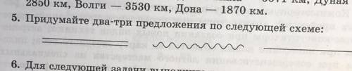 5. Придумайте два-три предложения по следующей схеме: