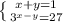 \left \{ {{x+y=1} \atop {3^{x-y}=27 }} \right.