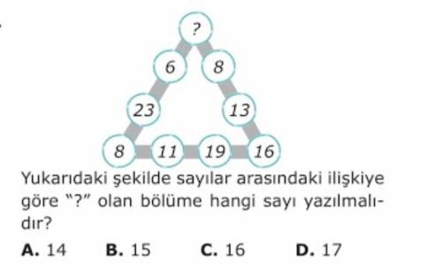 Yukaridaki sekildeki sayilar arasindaki iliskiye gore ? Ne yazilmali