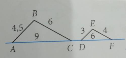 Докажите что ABC~DEF(похожие треугольники)​