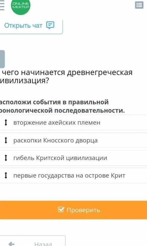 Расположи события в правильной хронологической последовательности ​