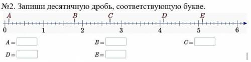 с Математикой Запиши десятичную дробь, соответствующую букве.