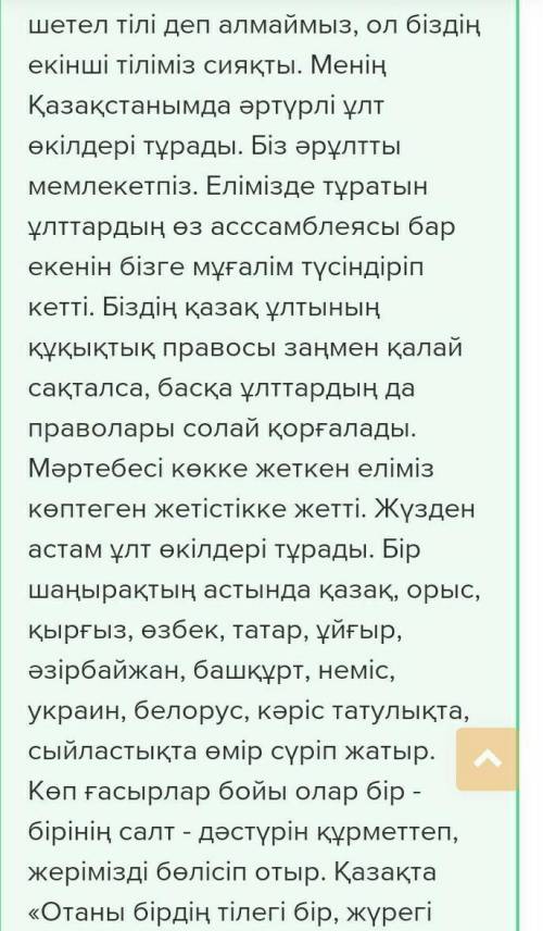 Халықтар достығы тақырыбында шағын эссе жазу. 60-70 сөзден тұратын.​