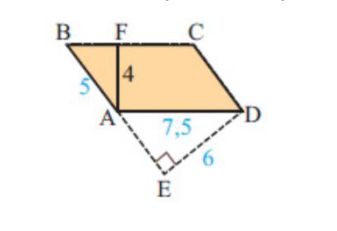 Найдите площадь данного параллелограмма ,для этого примите сторону АВ за основание с объяснением