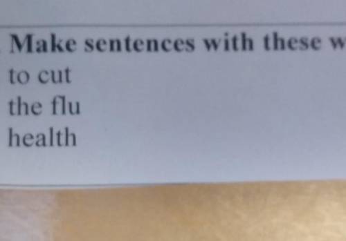 3. Make sentences with these words:1. to cut2. the flu3. health​