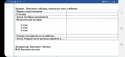 ЗАПОЛНИ ТАБЛИЦУ ИСПОЛЬЗУЯ ТЕКСТ УЧЕБНИКА ПО ИСТОРИИ КАЗАХСТАНА