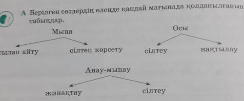 Берілген сөздердің өлеңде қандай мағынада қолданылғанын табыңдар​