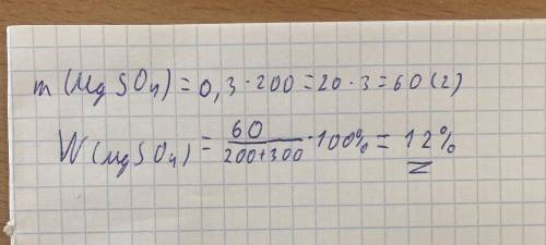 Розв'яжіть задачу ІV рівень10. До розчину магній сульфату масою 200 гз масовою часткою речови.ни 0,3