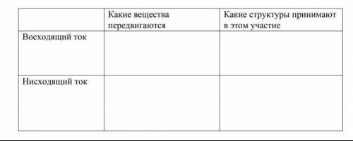 таблицу Восходящий ток (от корня к листьям)Нисходящий ток (от листьев к корню)​