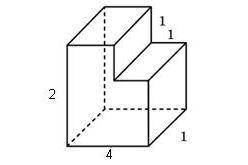 Найдите объем многогранника, изображенного на рисунке (все двугранные углы прямые). (с решением