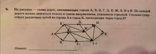 Задание по ОГЭ инфе Внимание, нужно считать пути которые проходят именно через город З