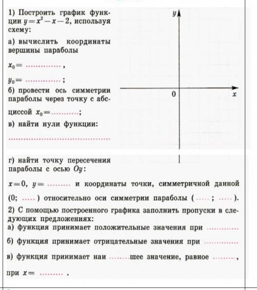 Построить график функ- ции у3 х*- х — 2, используя схему НУЖНА