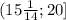 (15\frac{1}{14};20]