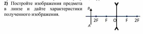 Постройте изображения предмета в линзе и дайте характеристики полученного изображения