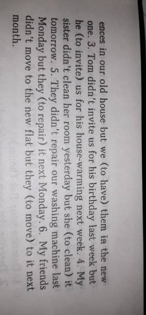 VII. Replace the Infinitives in brackets by the necess- ary tense-forms:1. I didn't buy new furnitur