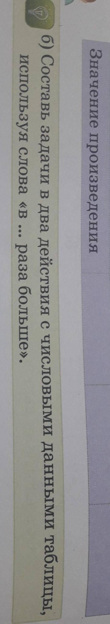 Составь задачи в два действия с числовыми данными таблицы используя слова в...раза больше ​