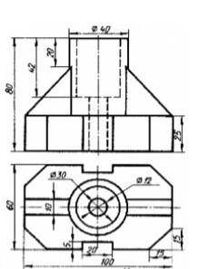 (инженерная графика)Построить два вида детали. Выполнить соединение половины внешнего вида с половин