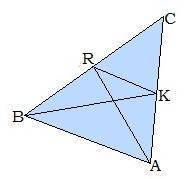 BK и AR — медианы. BR= 12 м; AK= 11 м; RK= 6 м. Найти: P(ABC). Каковы длины сторон? AC= ? м; BC= ? м