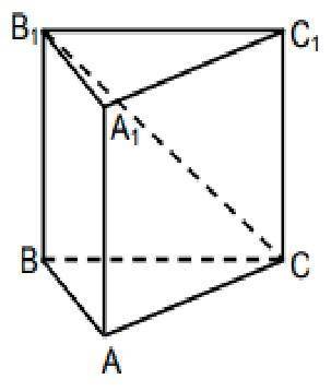 У регулярной треугольной призмы ABC A1 B1 C1 высота 5 см, а боковой грани диагональ B1C 13 см. Опред