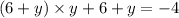 (6 + y) \times y + 6 + y = - 4