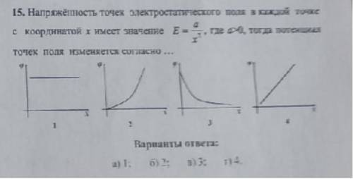 Напряжённость точек электростатического поля в каждой точке с координатой x имеет значение E = a/x2,