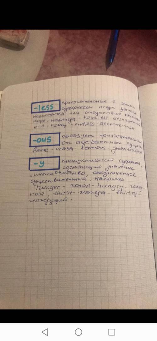 Придумайте 5 слов к каждому из приведенных окончаний(они в красных рамках)