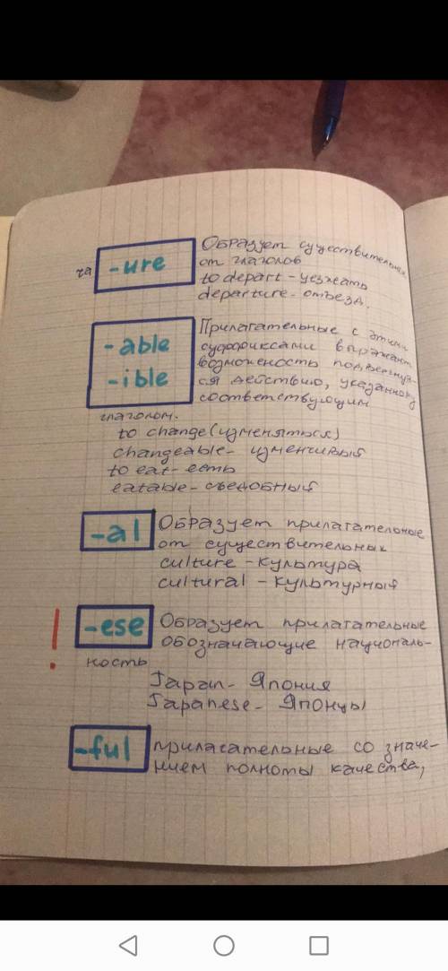 Придумайте 5 слов к каждому из приведенных окончаний(они в красных рамках)