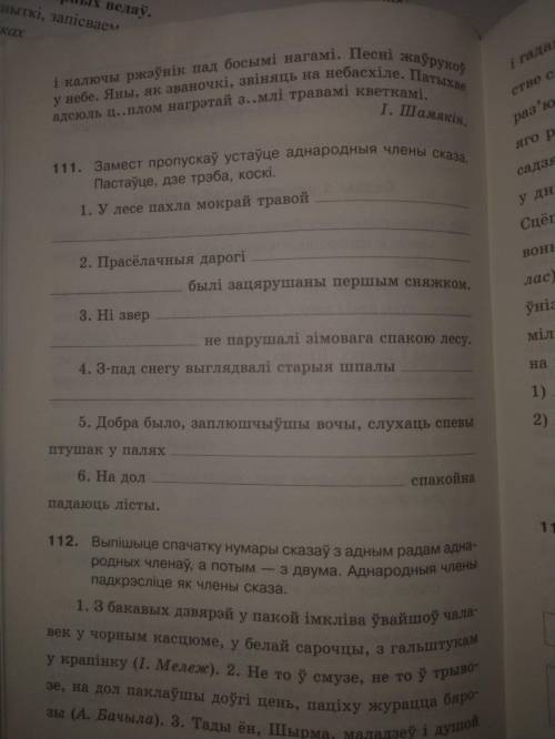 Замест пропускаў устаўце аднародныя члены сказа. Пастаўце, дзе трэба, коскі.