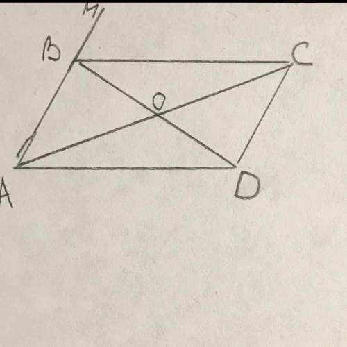 Дано О-середина BD и АС, ВА=ВD доказать что ВС-биссектриса угла MBD