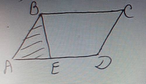 площадь ABCD паралелограмма 128см^2 , AE:ED =3:5 найдите площадь ABEтреугольника