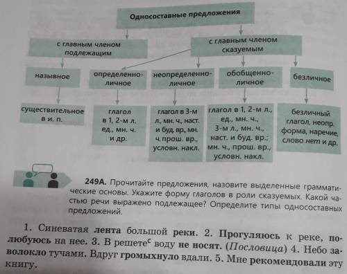 249A. Прочитайте предложения, назовите выделенные граммати ческие основы. Укажите форму глаголов в р