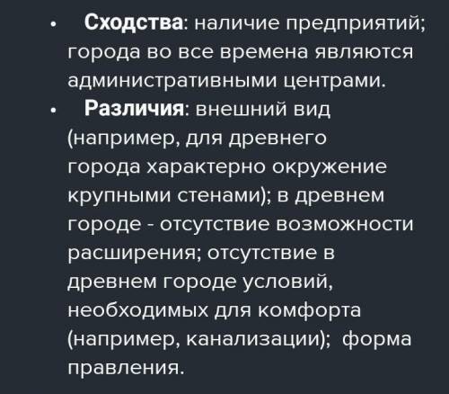 Сравни древний и современный города найди сходства и различия