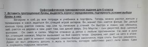 Вставить пропущенные буквы, выделить корни с чередованием, подчеркнуть условия выбора буквы в них:​