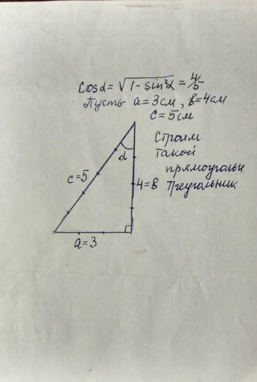 Постройте углы, для которых sin a = - 3/5