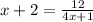 x + 2 = \frac{12}{4x+1}