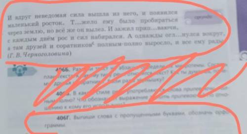 406г. Выпиши слова с пропущенными буквами, обозначь орфо- граммы.