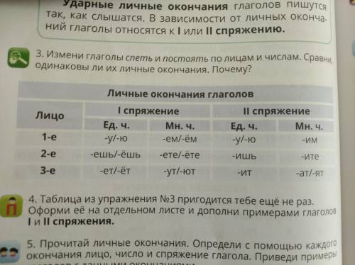 4. Таблица из упражнения 3 пригодиться тебе ещё не раз. Оформи её на отдельном листе и дополни приме