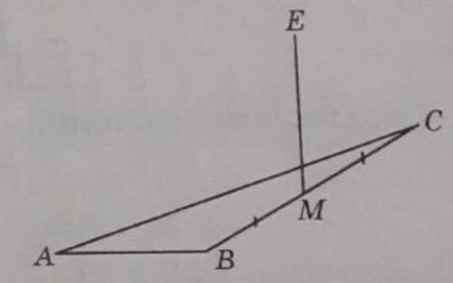Точка М - середина стороны ВС правильного треугольника АВС. МЕ - перпендикуляр к плоскости треугольн